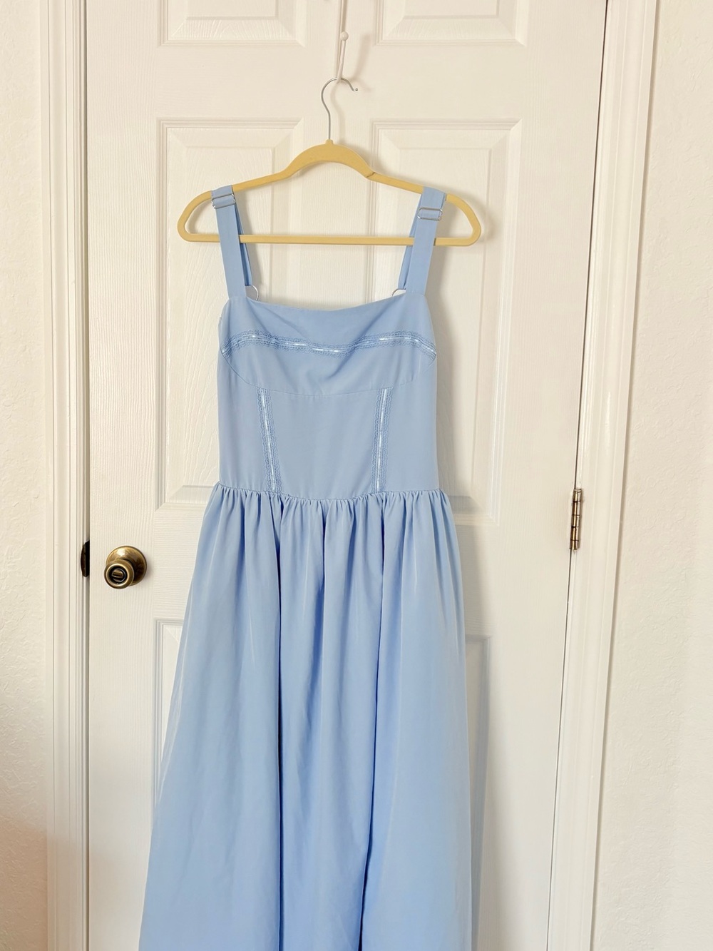 Light Blue Bodice Midi Dress